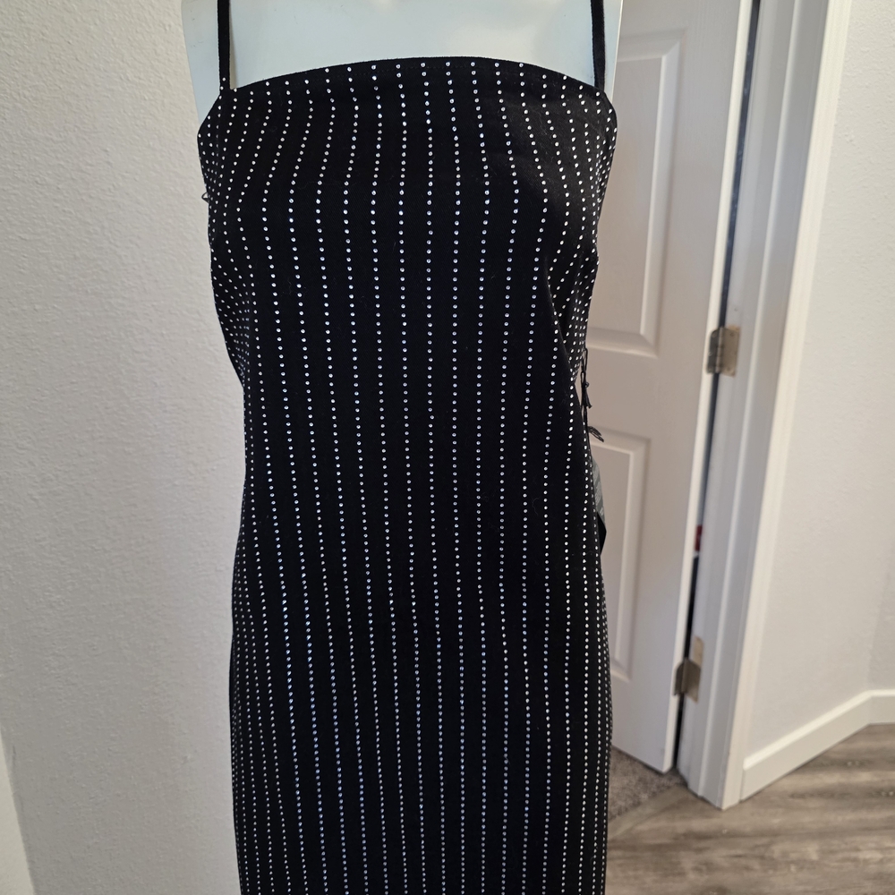 Forever 21 Black and White Polka Dot Strapless Dress
